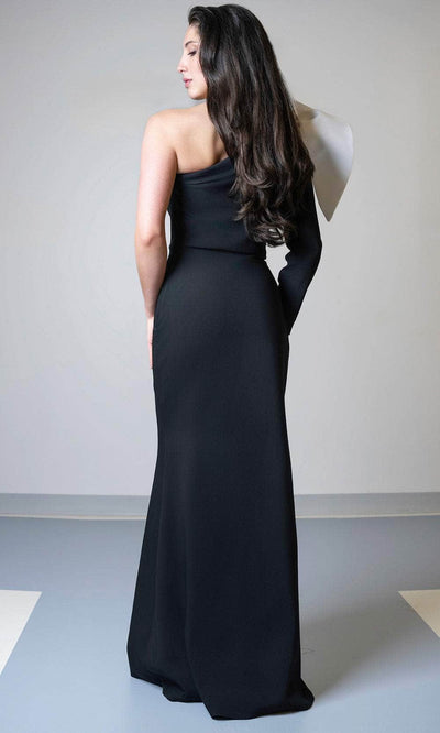 MNM Couture V07245 - Long Sleeve Asymmetric Crepe Gown Mother of the Bride Dresses