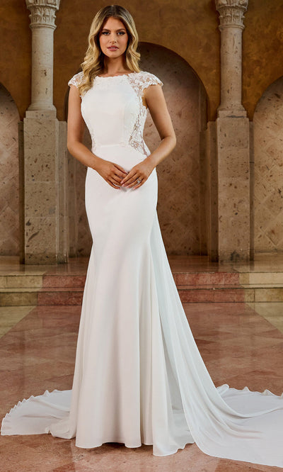 Rachel Allan RB2189 - Bateau Neck Floral Lace Wedding Gown Wedding Dresses