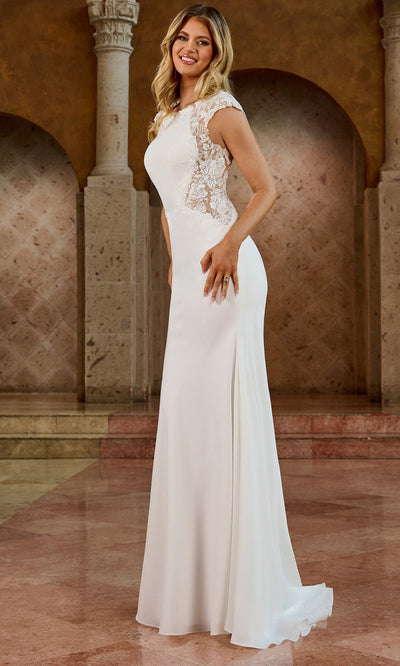 Rachel Allan RB2189 - Bateau Neck Floral Lace Wedding Gown Wedding Dresses