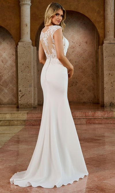 Rachel Allan RB2189 - Bateau Neck Floral Lace Wedding Gown Wedding Dresses