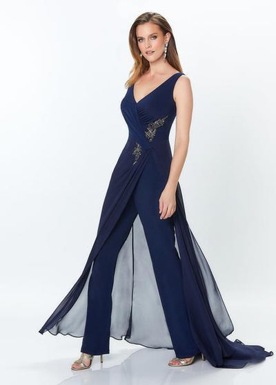 Montage by Mon Cheri - 119936 Shirr-Front Overskirt Jumpsuit Evening Dresses