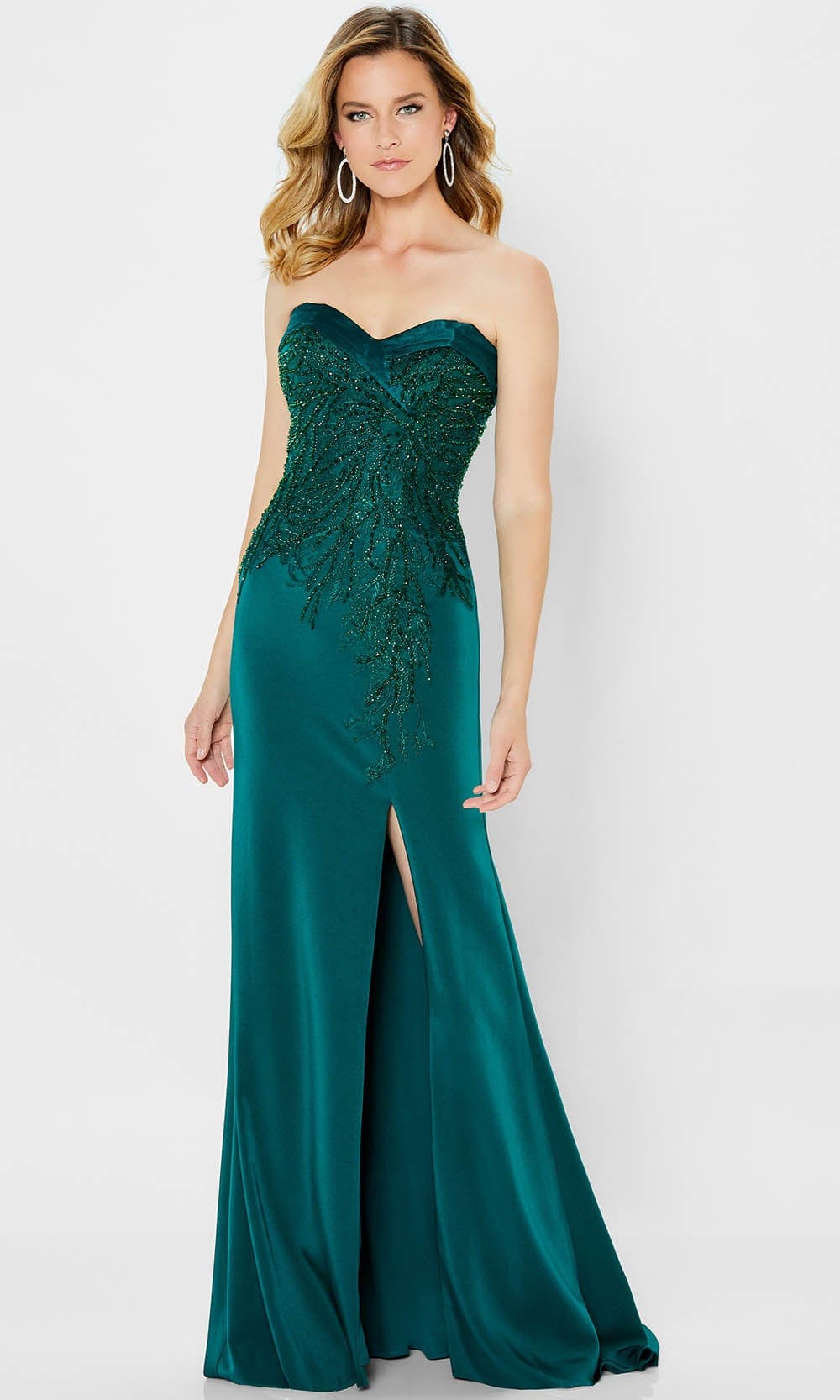 Montage by Mon Cheri 122909 - Stretch Crepe Fitted Gown Special Occasion Dress 4 / Emerald
