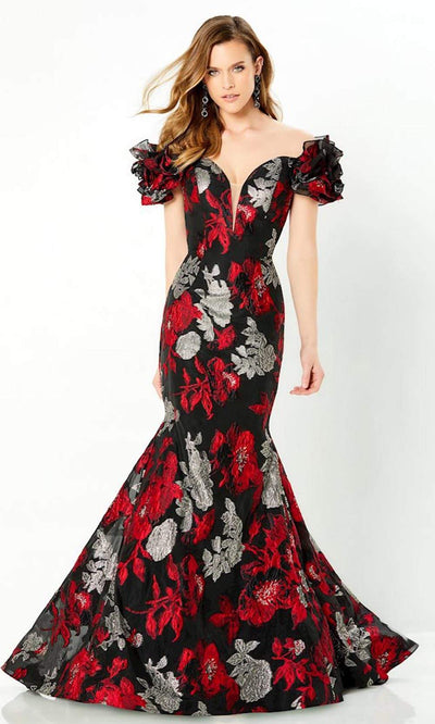Montage by Mon Cheri - 220952 Floral Deep Off-Shoulder Gown Evening Dresses