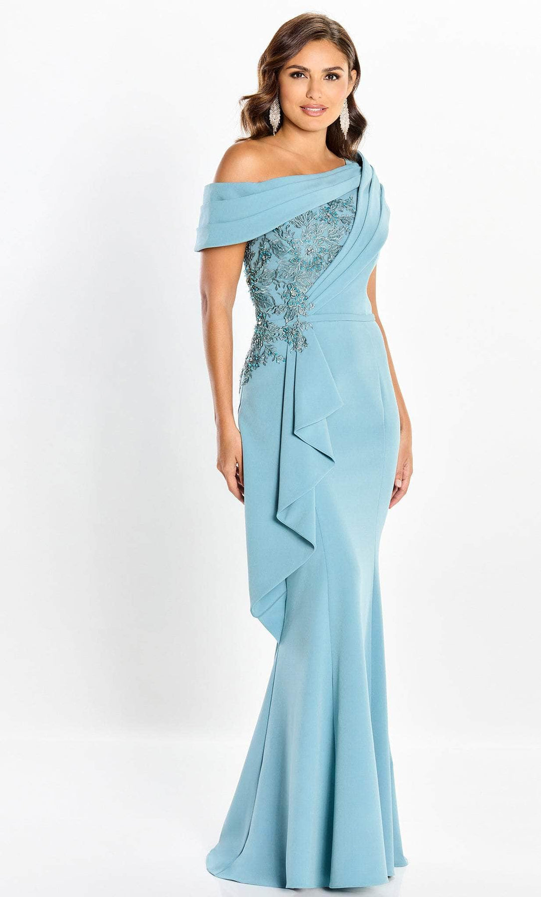 Montage by Mon Cheri M2208 - Pleated Short Sleeve Formal Gown Formal Dresses 8 / Rose