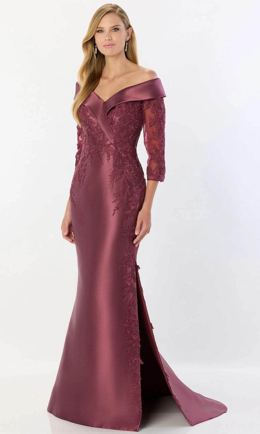 Montage by Mon Cheri M2243 - Lace Appliques Fitted Bodice Prom Gown Prom Dresses 4 / Raisin