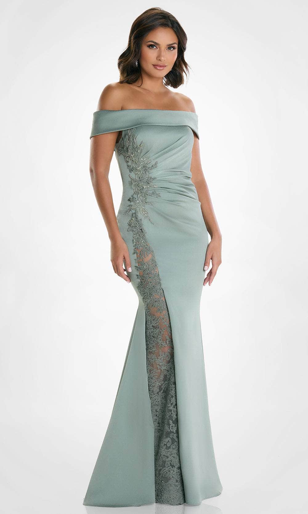 Montage by Mon Cheri M535 - Ruched Off-Shoulder Formal Gown Mother of the Bride Dress 4 / Sage