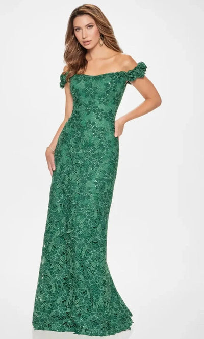 Montage by Mon Cheri M854 - Off Shoulder Venise Lace A-Line Gown Special Occasion Dress
