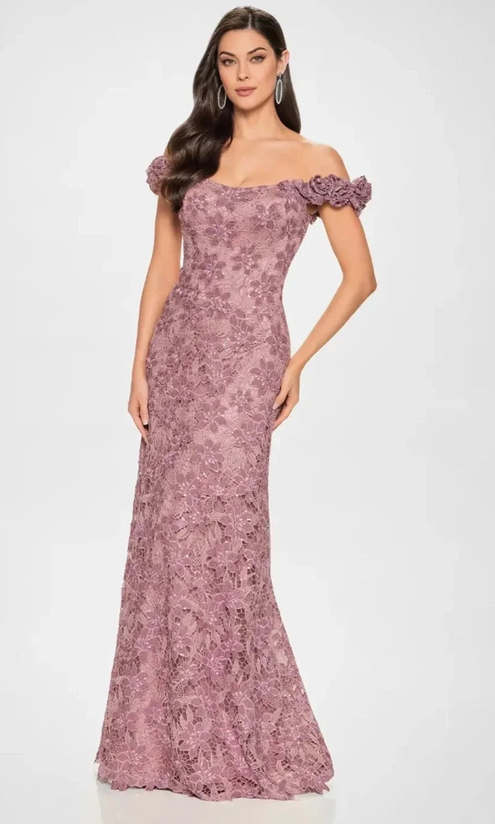 Montage by Mon Cheri M854 - Off Shoulder Venise Lace A-Line Gown Special Occasion Dress
