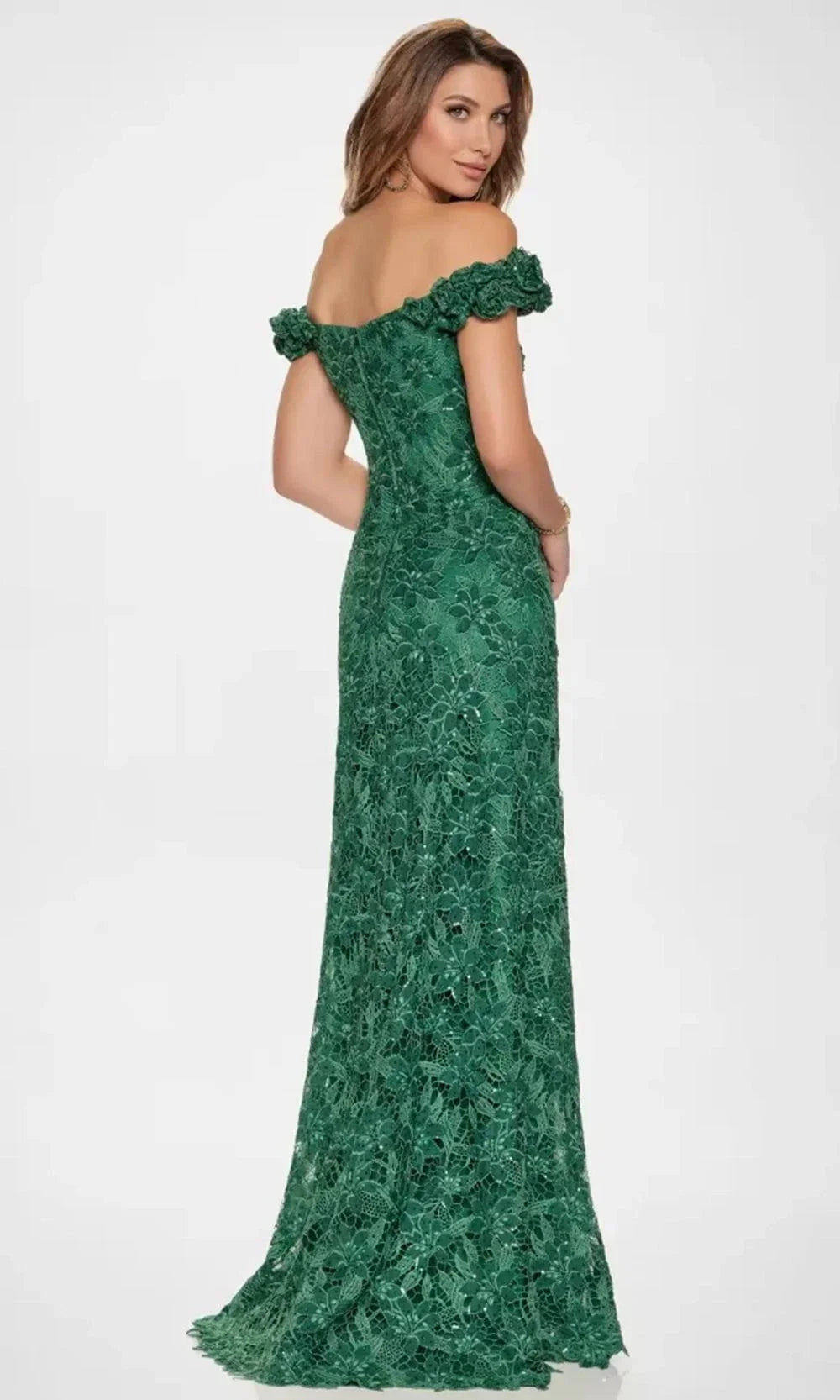Montage by Mon Cheri M854 - Off Shoulder Venise Lace A-Line Gown Special Occasion Dress