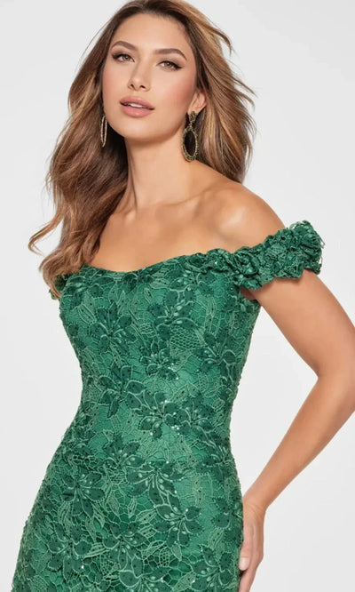Montage by Mon Cheri M854 - Off Shoulder Venise Lace A-Line Gown Special Occasion Dress
