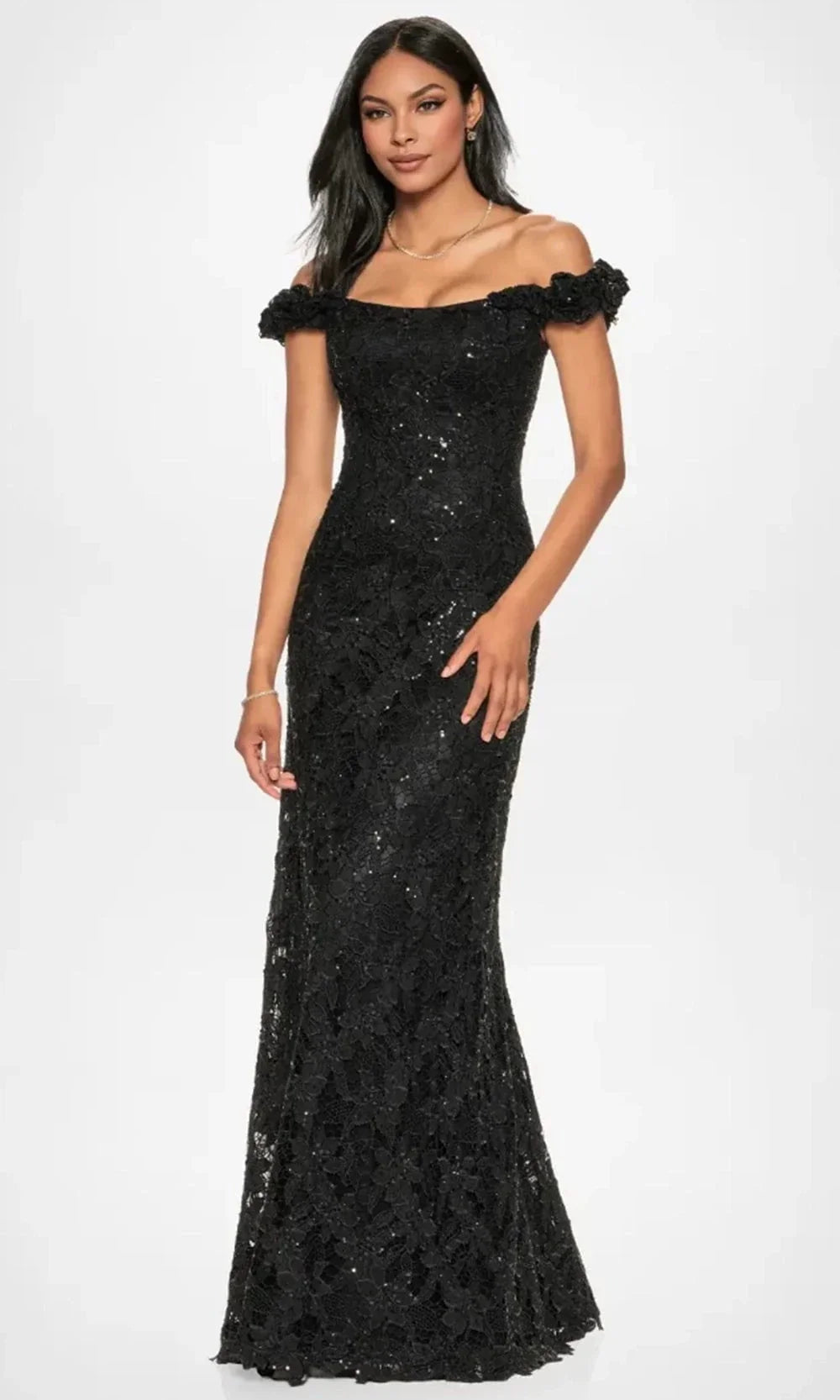 Montage by Mon Cheri M854 - Off Shoulder Venise Lace A-Line Gown Special Occasion Dress