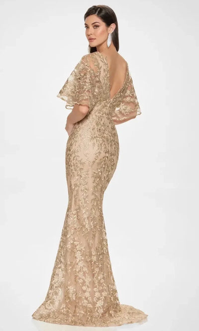 Montage by Mon Cheri M856 - Flutter Sleeve Embroidered Mermaid Gown Special Occasion Dress