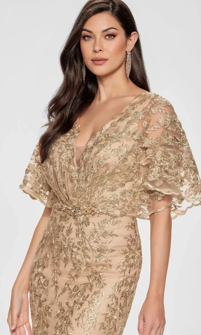 Montage by Mon Cheri M856 - Flutter Sleeve Embroidered Mermaid Gown Special Occasion Dress