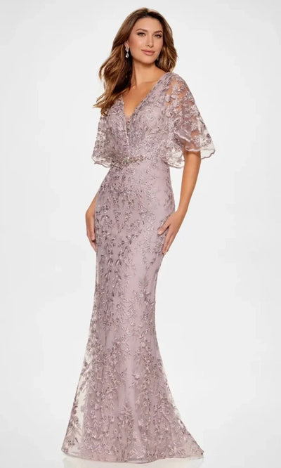 Montage by Mon Cheri M856 - Flutter Sleeve Embroidered Mermaid Gown Special Occasion Dress