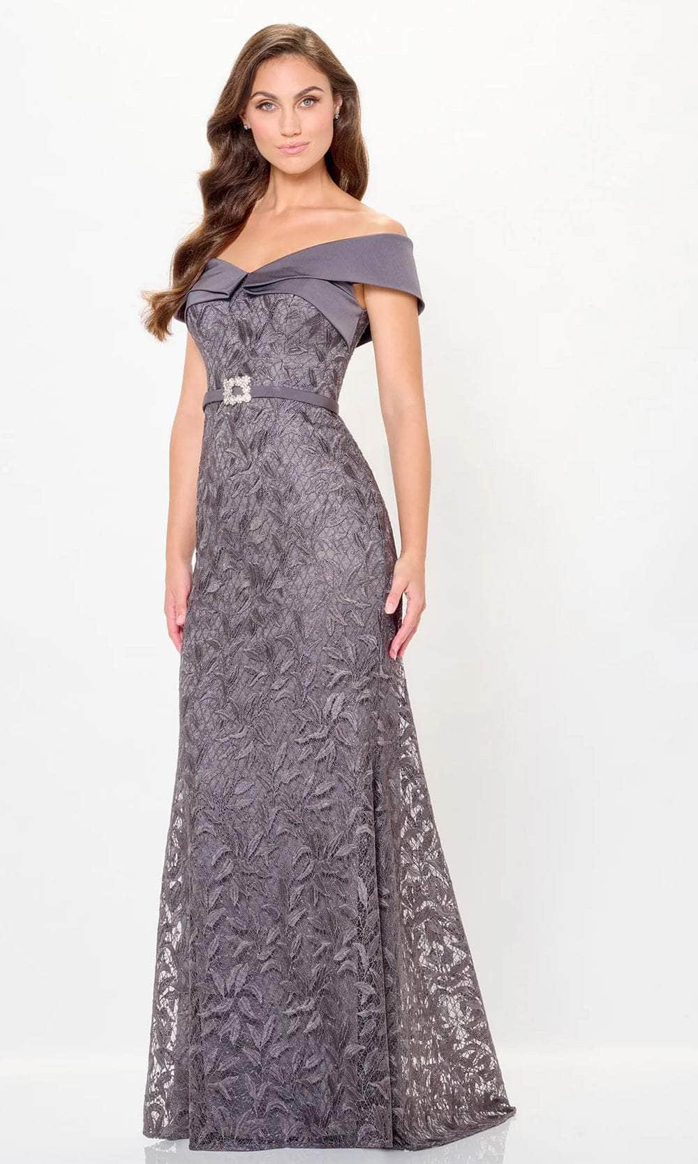 Montage by Mon Cheri M911 - Lace Mermaid Long Gown Formal Gowns 4 / Charcoal