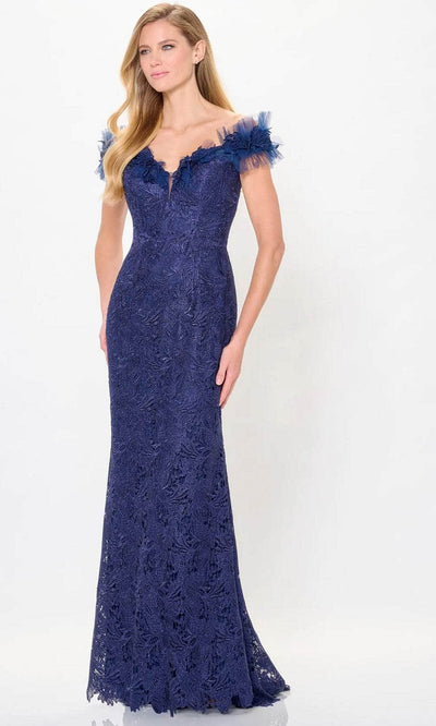 Montage by Mon Cheri M917 - Beaded Lace Evening Dress Formal Dresses 4 / Navy