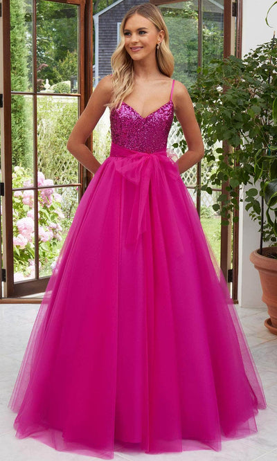 Mori Lee 49115 - Shirred Waist Tulle Prom Dress Prom Dresses