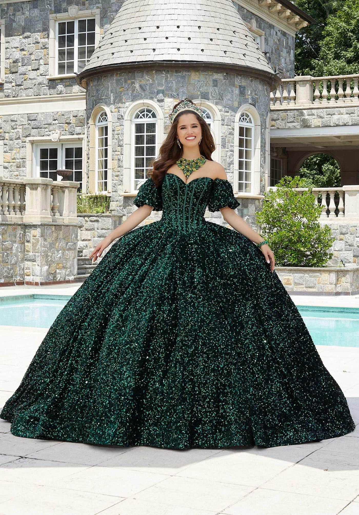 Mori Lee 60171 - Velvet Sequin Sweetheart Ballgown Ball Gowns