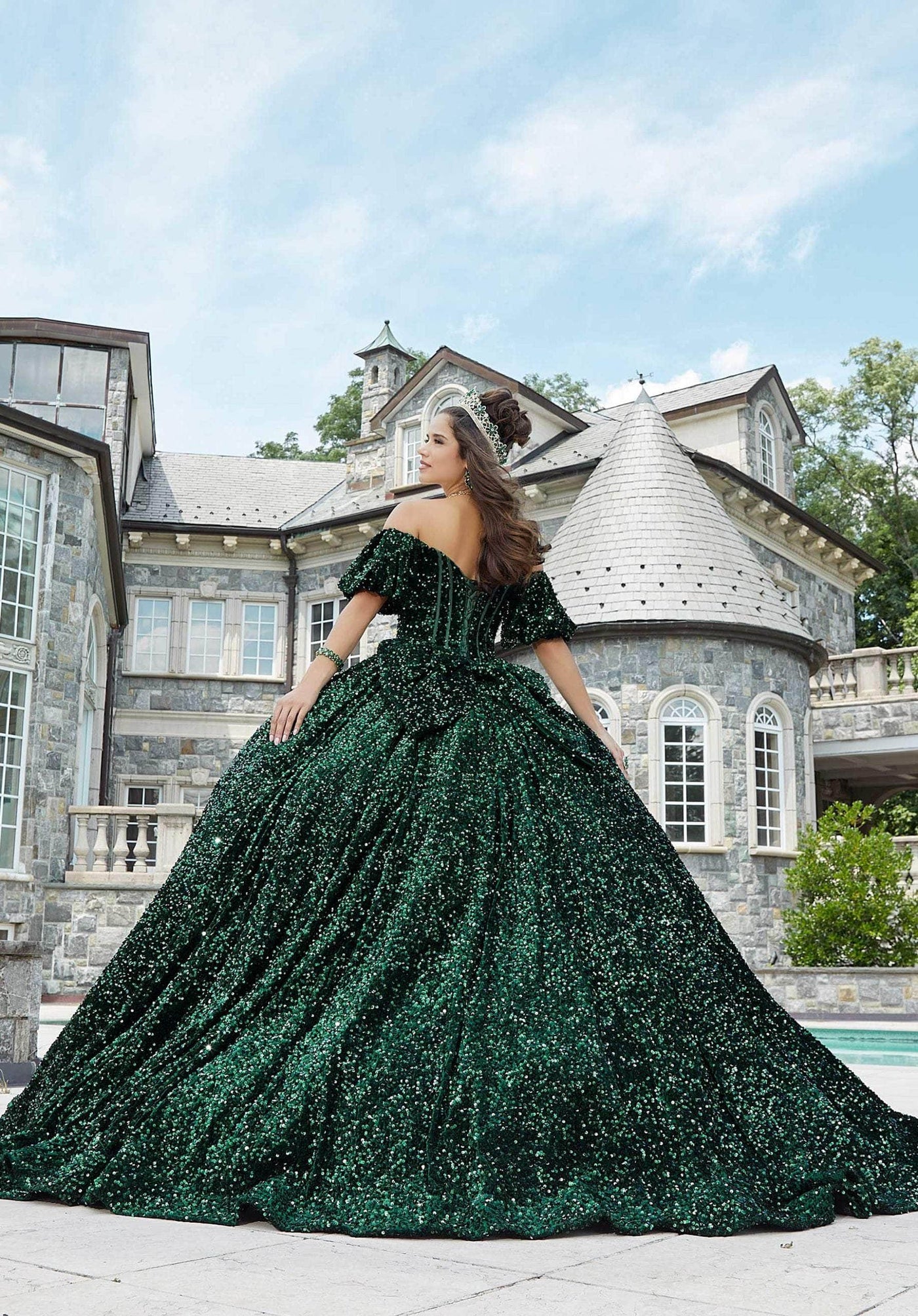 Mori Lee 60171 - Velvet Sequin Sweetheart Ballgown Ball Gowns