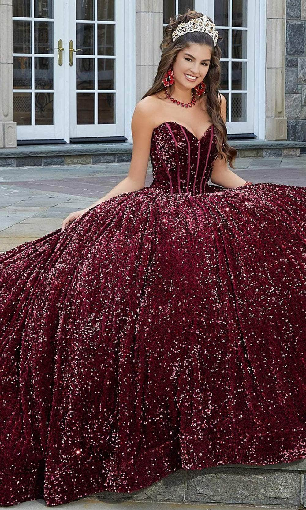 Mori Lee 60171 - Velvet Sequin Sweetheart Ballgown Ball Gowns