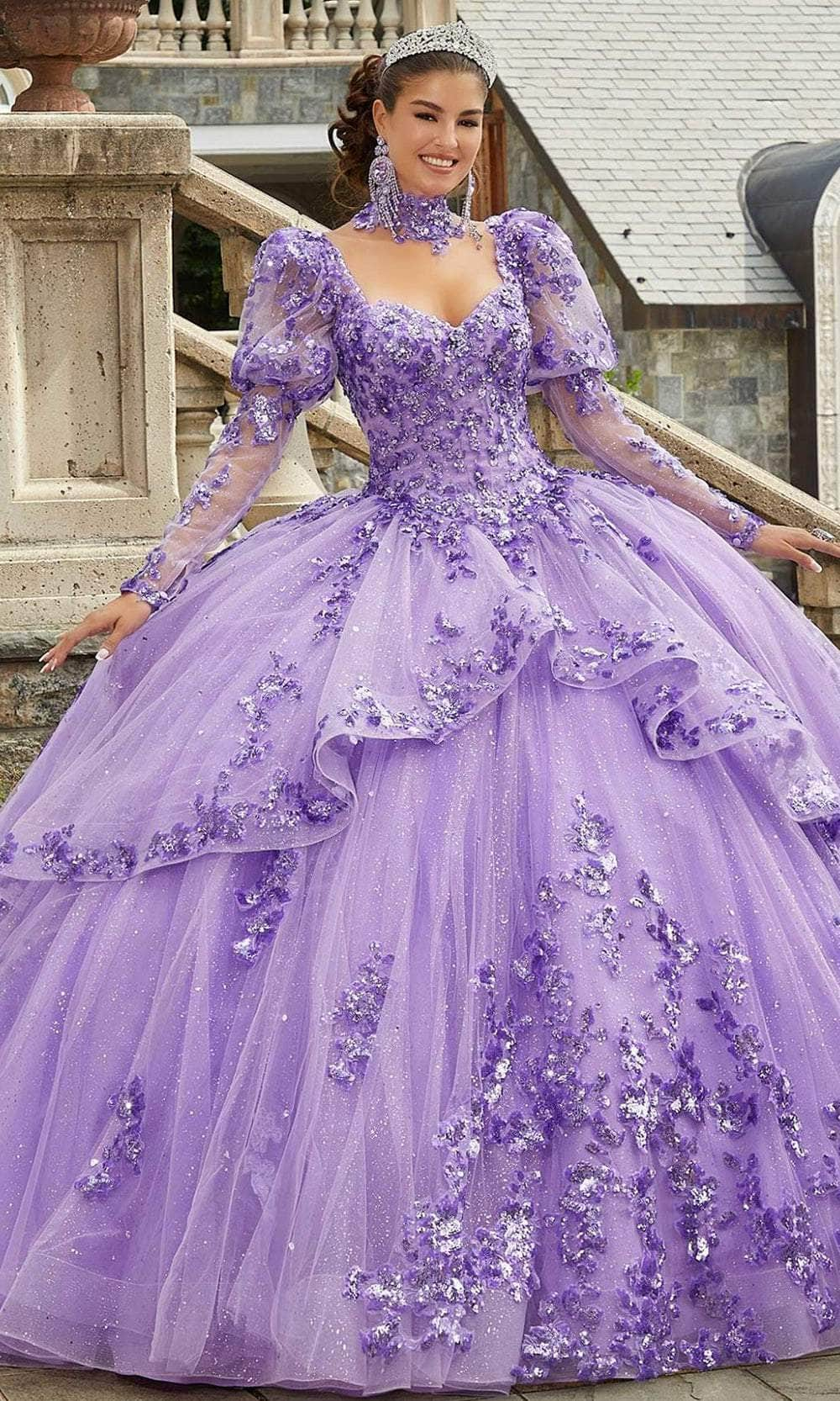 Mori Lee 60172 - Beaded Ornated Strapless Ballgown Ball Gowns 00 /  Orchid