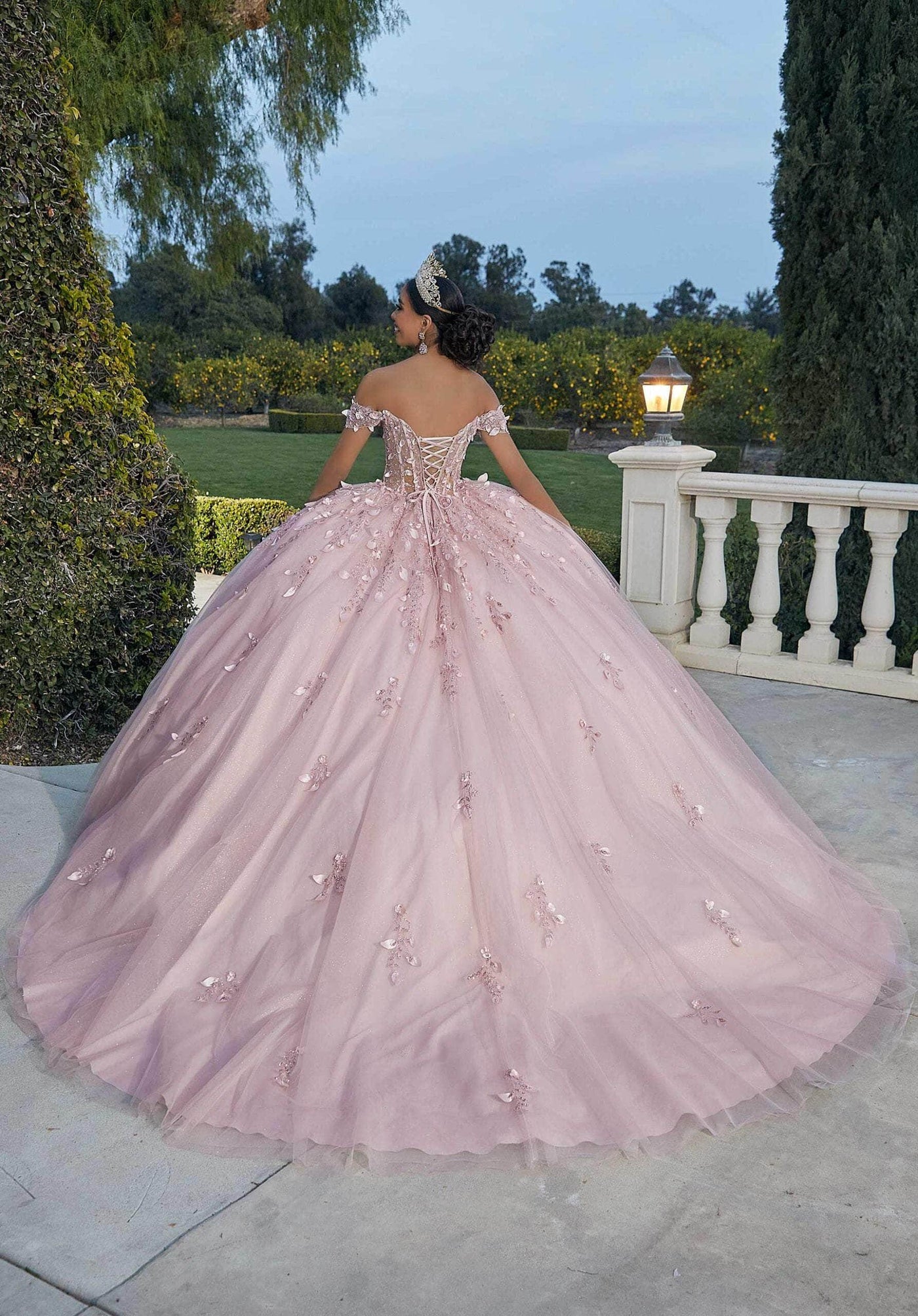 Mori Lee 60181 - Sheer Bodice Floral Appliqued Ballgown Ball Gowns