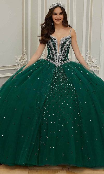 Mori Lee 60201 - Spaghetti Strap Quinceanera Ballgown Quinceanera Dresses 00 /  Emerald