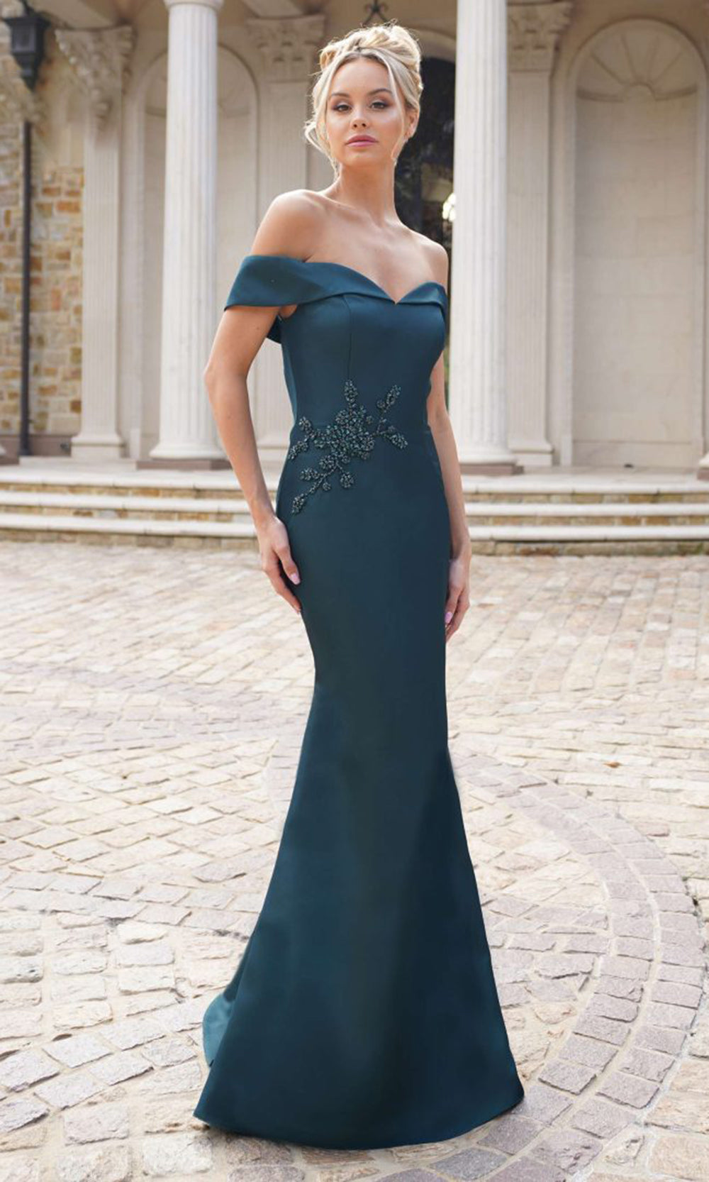 Marsoni by Colors MV1003-1 - Sweetheart Long Gown with Applique Waist Formal Gowns