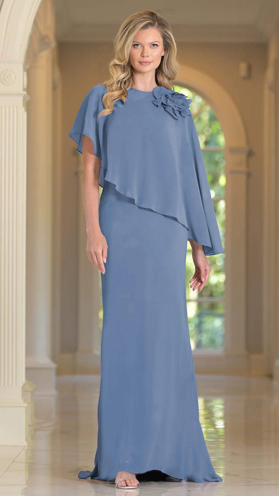 Marsoni by Colors MV1347 - Cape Mermaid Evening Dress