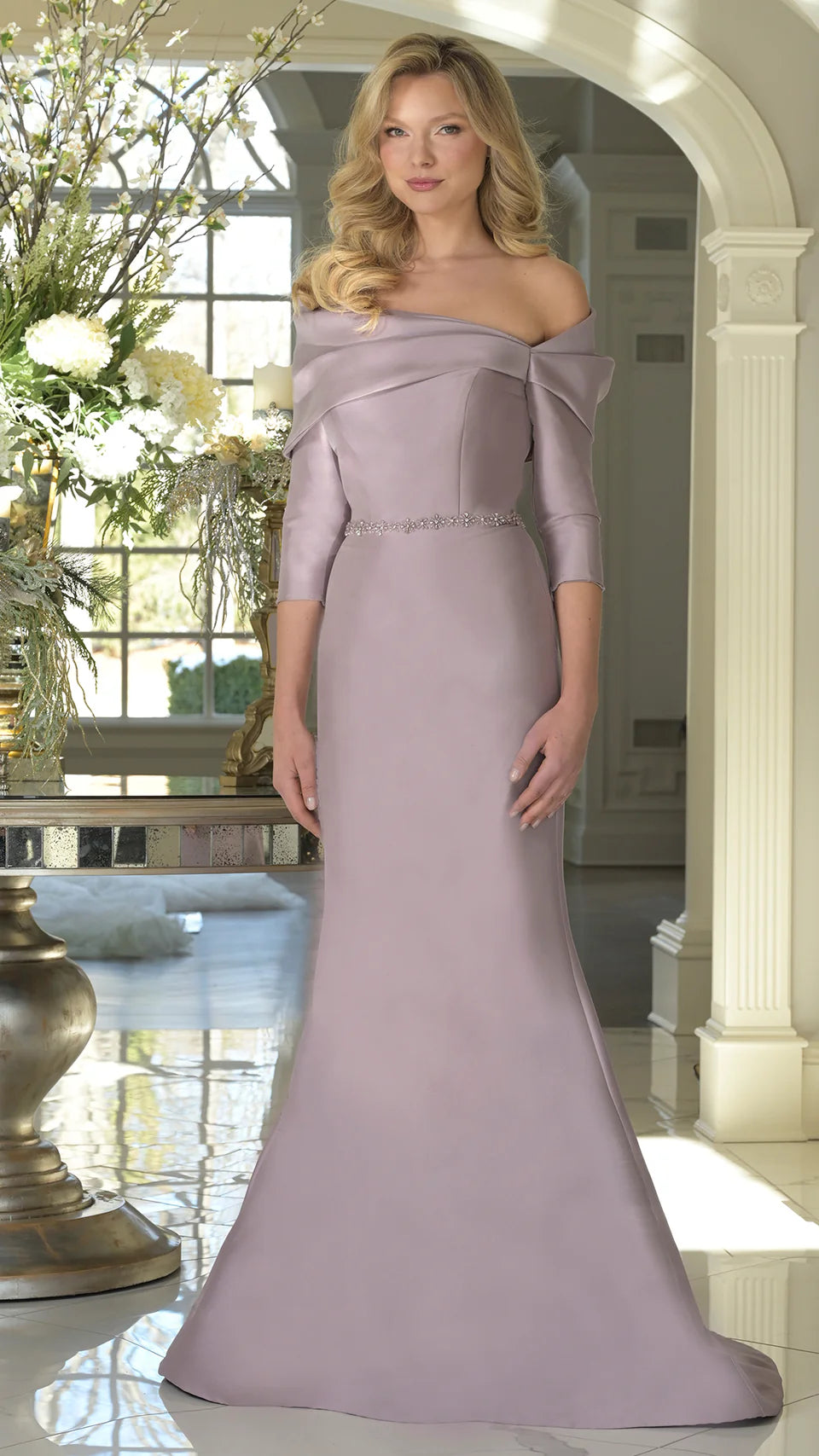Marsoni by Colors MV1375 - Beaded Waist Mermaid Evening Gown