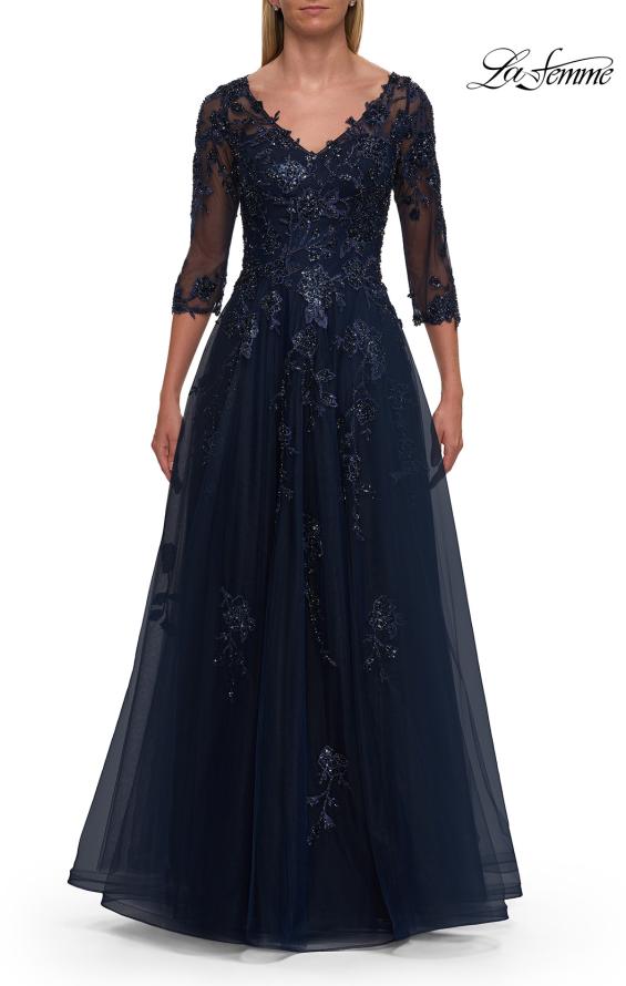 La Femme 32538 - Empire Waist Evening Dress