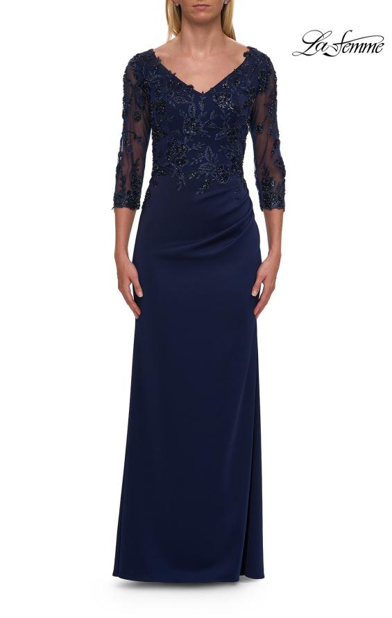 La Femme 32738 - Sheer Sleeve Formal Evening Dress