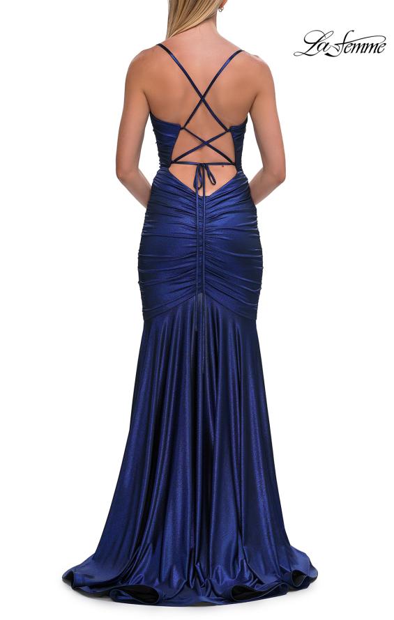 La Femme 33412 - Lace-Up Back Mermaid Dress with Ruching
