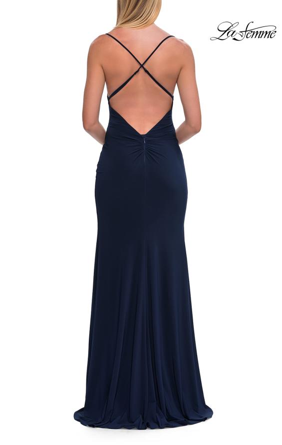 La Femme 33299 - Fitted Crisscross Back Prom Gown