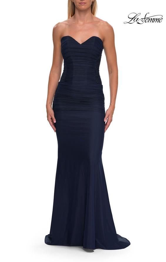La Femme 33431 - Ruched Bodice Strapless Prom Gown