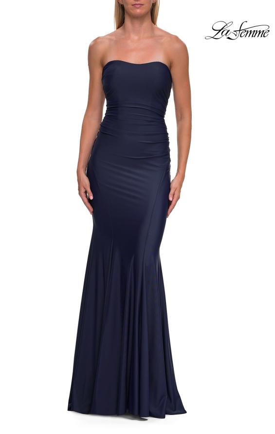 La Femme 33403 - Jersey Strapless Prom Gown with Ruching