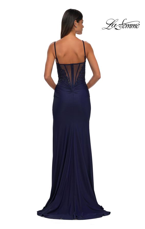 La Femme 32803 - Illusion Lace Sleeveless Evening Gown