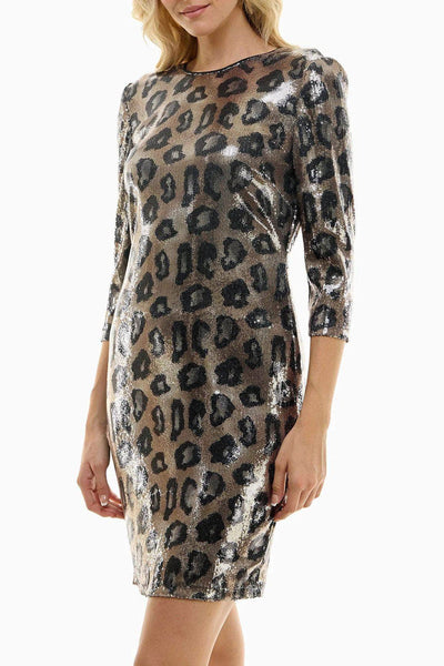 Nicole Miller MD3H1992H - Sequin Animal Pattern Dress