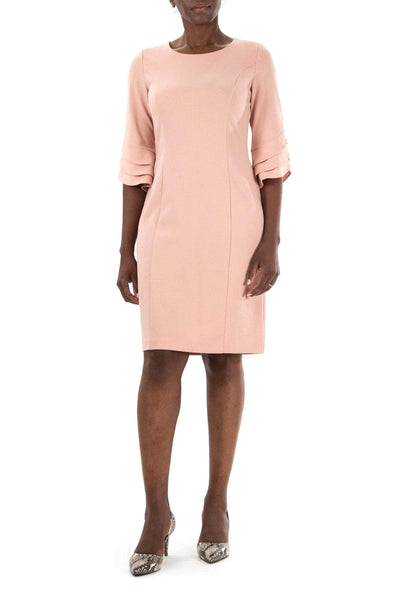 Nina Leonard L1040A - Tiered Sleeve Sheath Dress