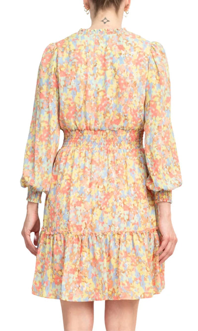 Nanette Nanette Lepore NM3S17185 - Long Sleeve Floral Chiffon Dress Homecoming Dresses
