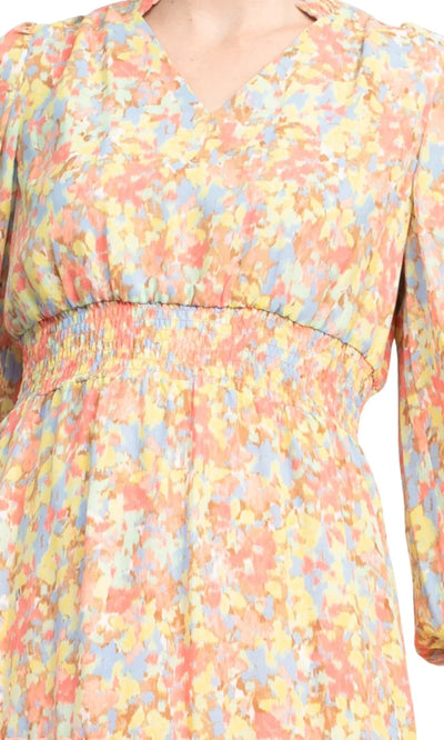 Nanette Nanette Lepore NM3S17185 - Long Sleeve Floral Chiffon Dress Homecoming Dresses