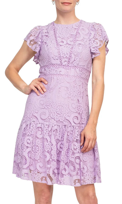 Nanette Nanette Lepore NM4S13W93 - A-Line Lace Jewel Neckline Dress Homecoming Dresses