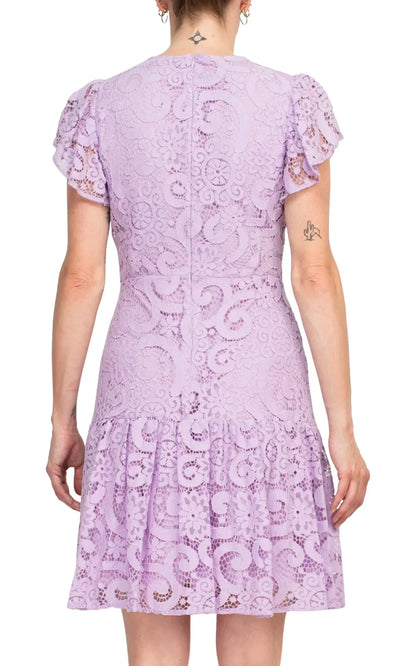 Nanette Nanette Lepore NM4S13W93 - A-Line Lace Jewel Neckline Dress Homecoming Dresses