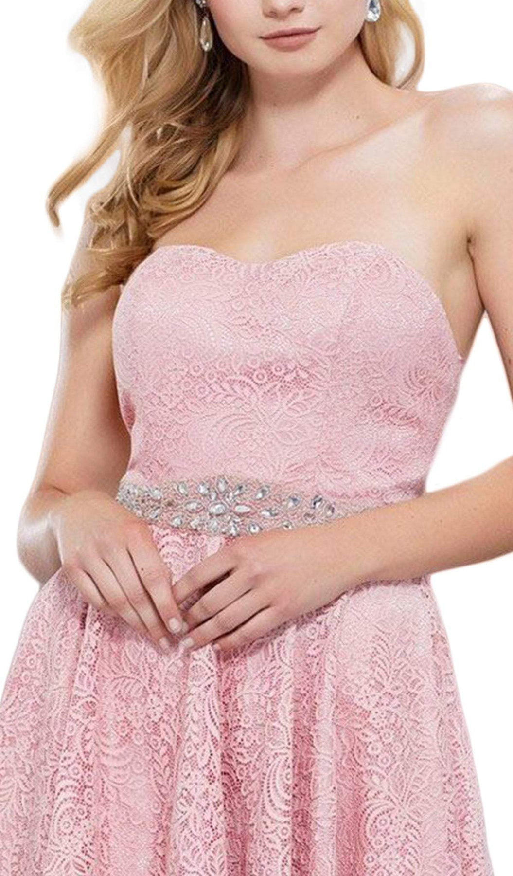 Nox Anabel - 6358 Embellished Waist Sweetheart Neckline Cocktail Dress Special Occasion Dress