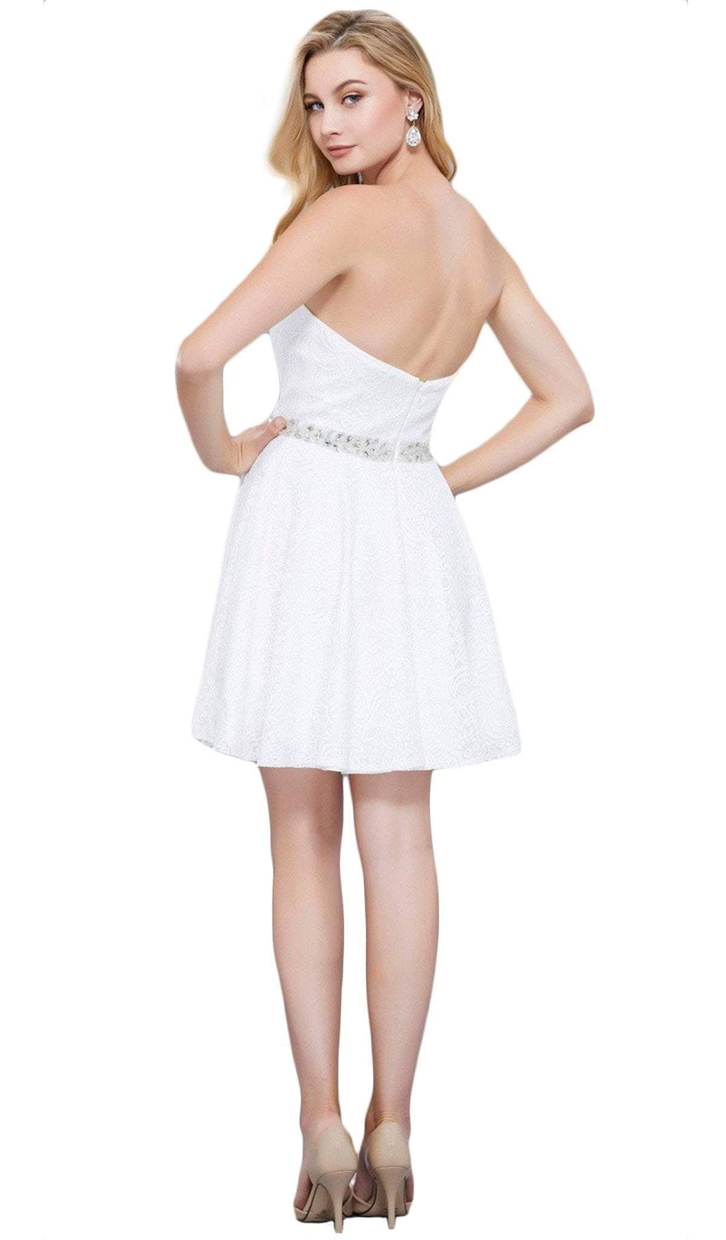 Nox Anabel - 6358 Embellished Waist Sweetheart Neckline Cocktail Dress Special Occasion Dress