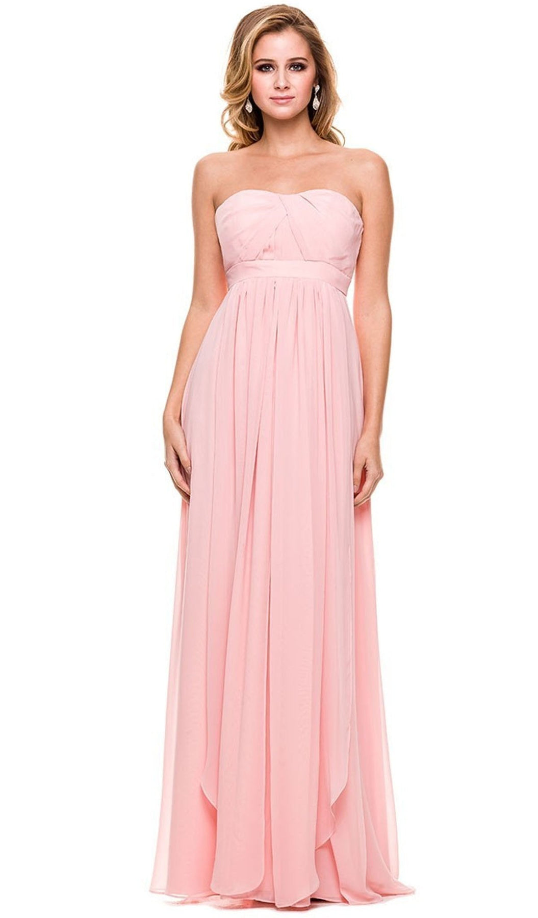 Nox Anabel - 7124 Pleated Sweetheart A-line Long Formal Gown Special Occasion Dress XS / Bashful Pink