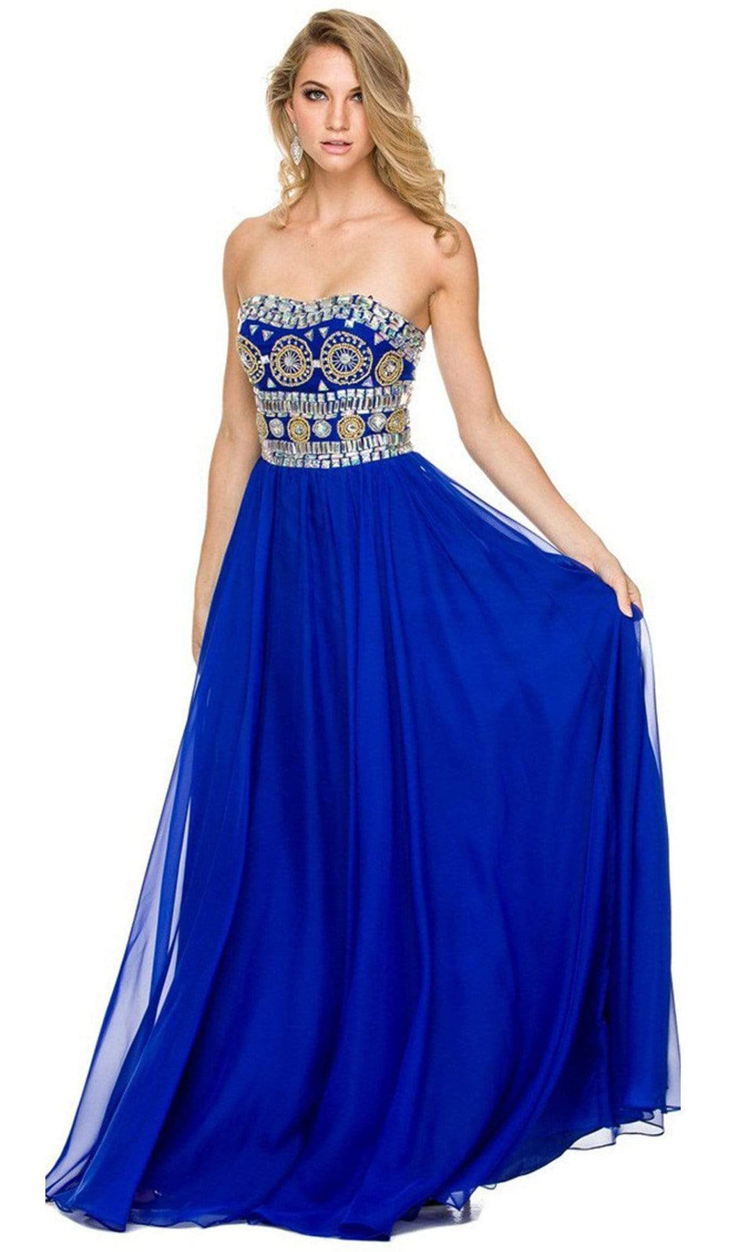 Nox Anabel - 8153 Strapless Bejeweled Bodice Long Evening Dress Special Occasion Dress