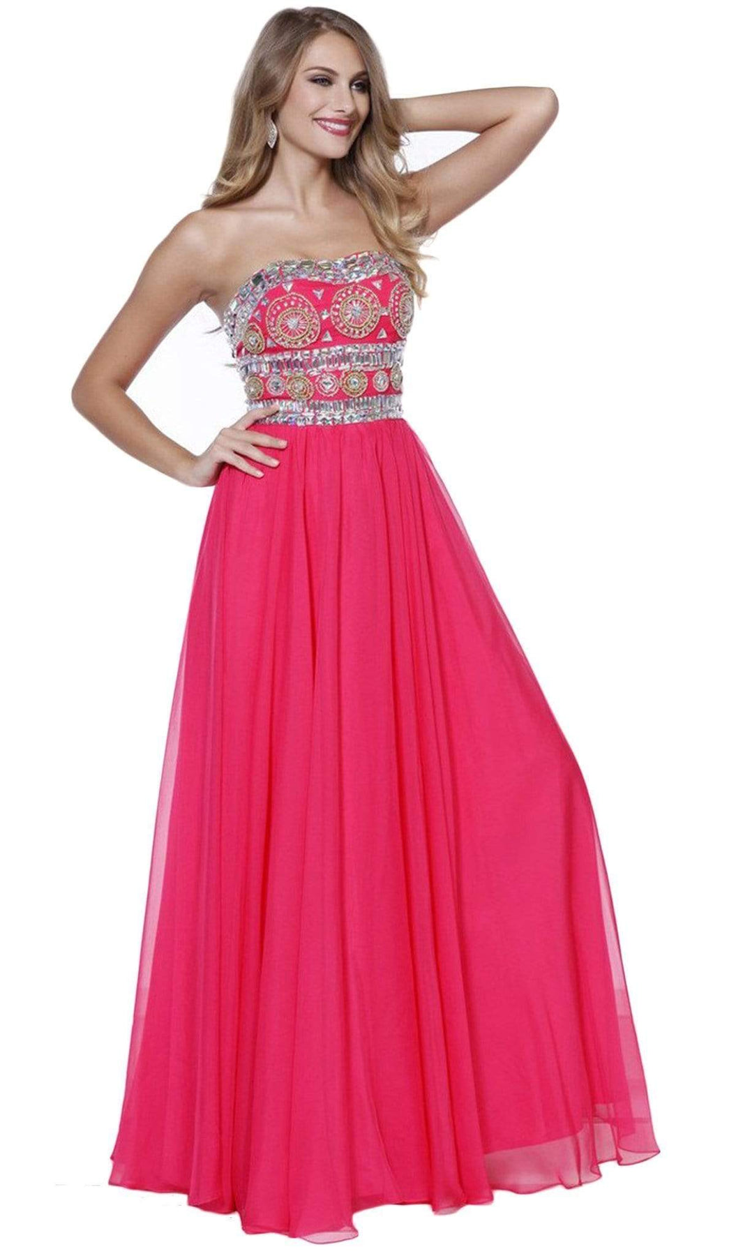 Nox Anabel - 8153 Strapless Bejeweled Bodice Long Evening Dress Special Occasion Dress