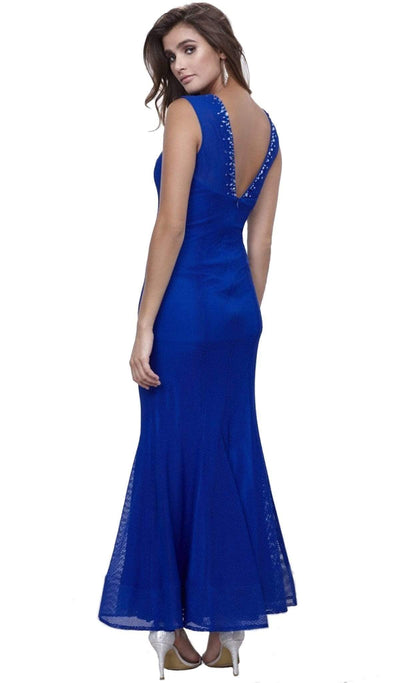 Nox Anabel - 8259 Sleeveless Beaded Mesh Long Dress Special Occasion Dress