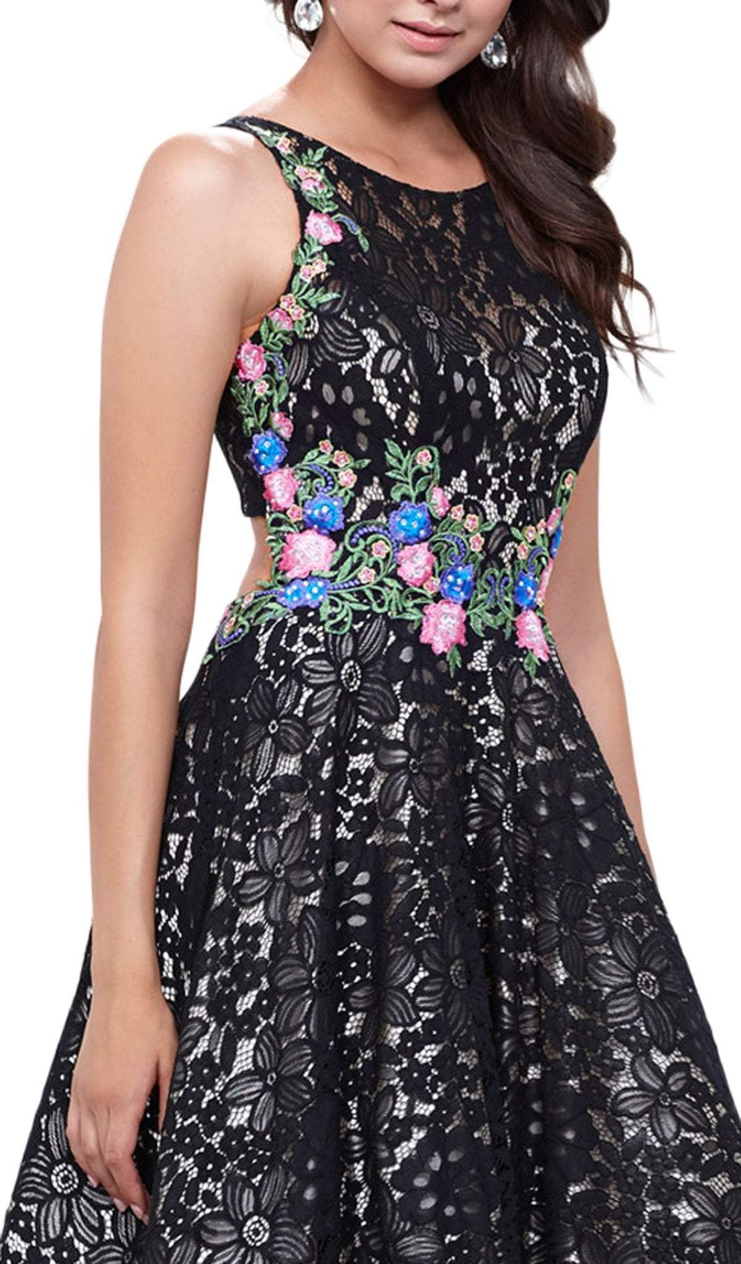 Nox Anabel - 8281 Sleeveless Embroidered Lace Scoop A-line Dress Special Occasion Dress